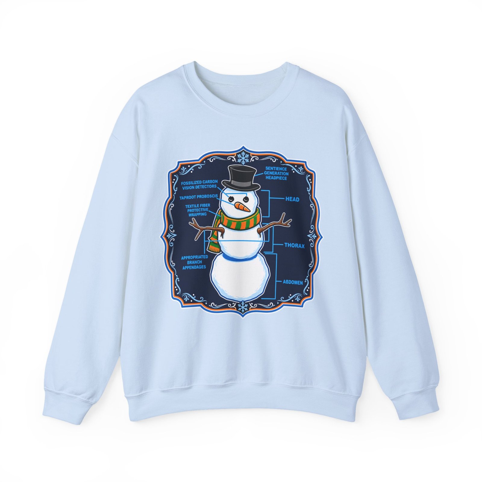 Snowman Anatomy - Unisex Sweatshirt – Funny Christmas - Science Diagram - Image 13