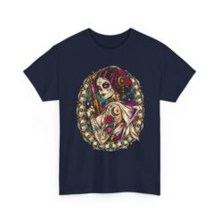 Tattooed Sugar Skull Princess - Unisex T-Shirt – Floral Cosmic Rebel - Tattoo Art - Image 17