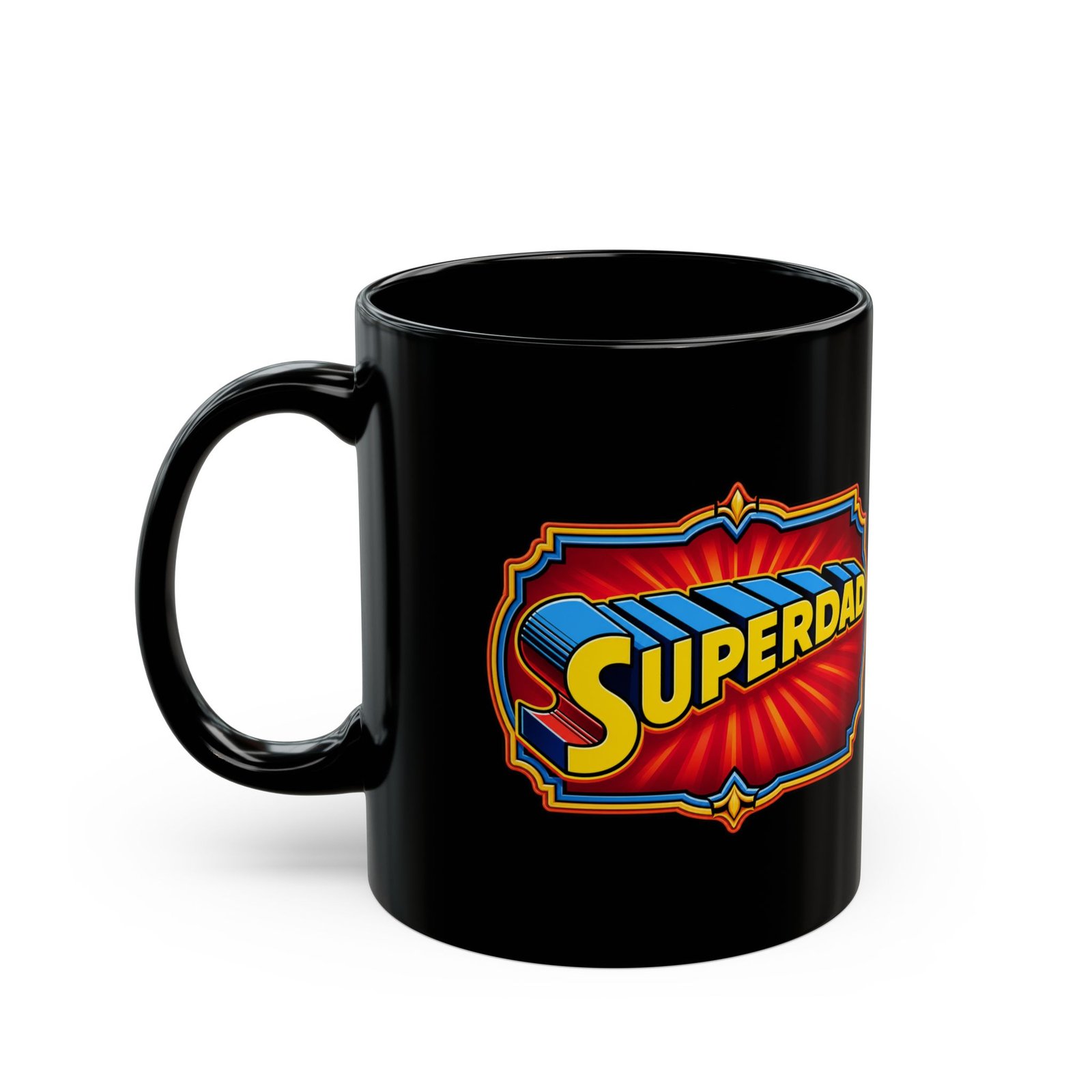 Superdad - Black Mug – Funny Superhero Dad - Father’s Day Gift - Image 2