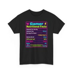 Gamer Nutrition Facts - Unisex T-Shirt – Powered by Snacks, Skill and Respawns