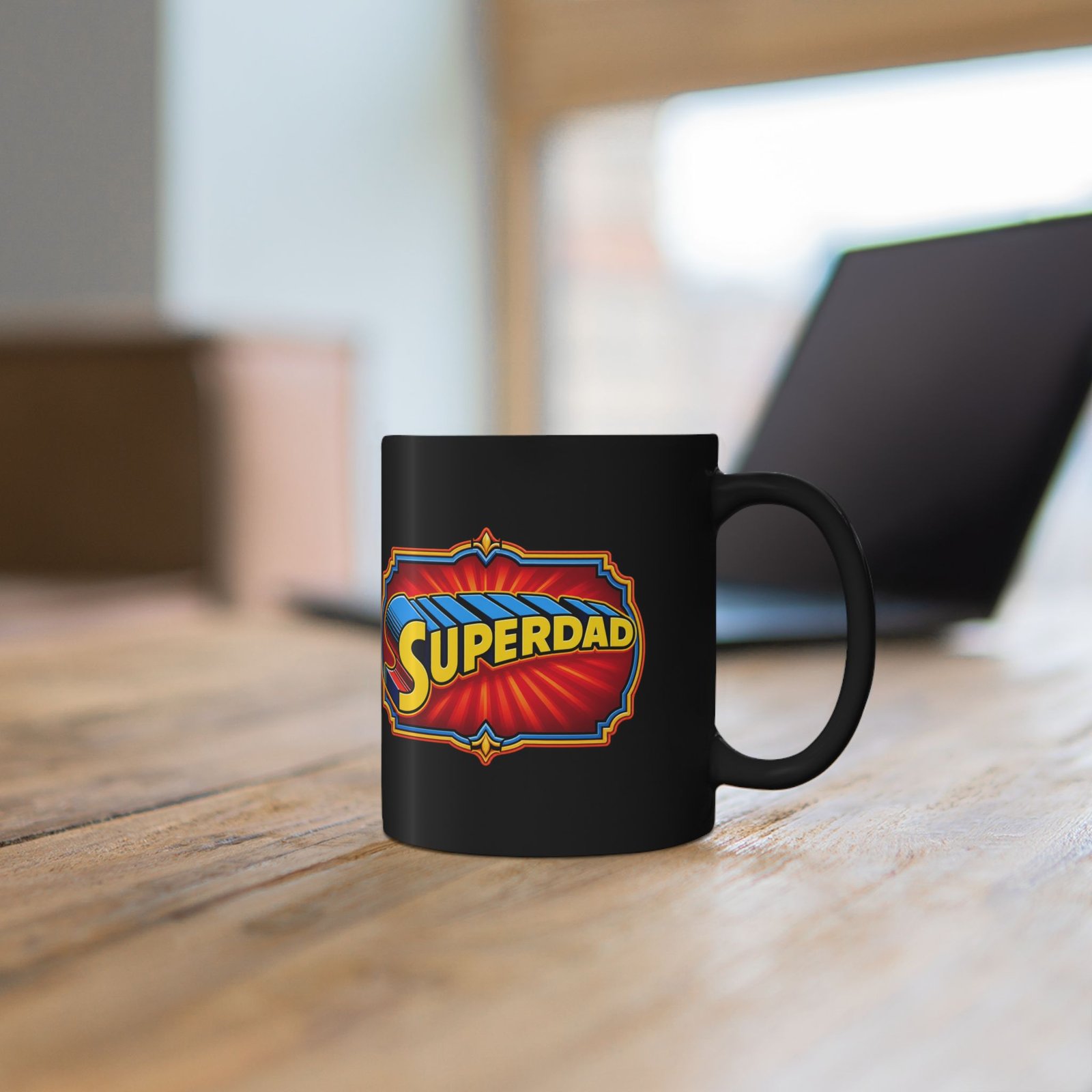 Superdad - Black Mug – Funny Superhero Dad - Father’s Day Gift - Image 6