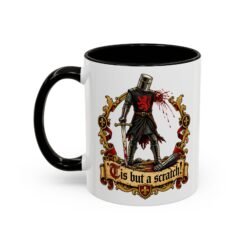 'Tis But a Scratch - Color Accent Mug – Funny Monty Python - Black Knight
