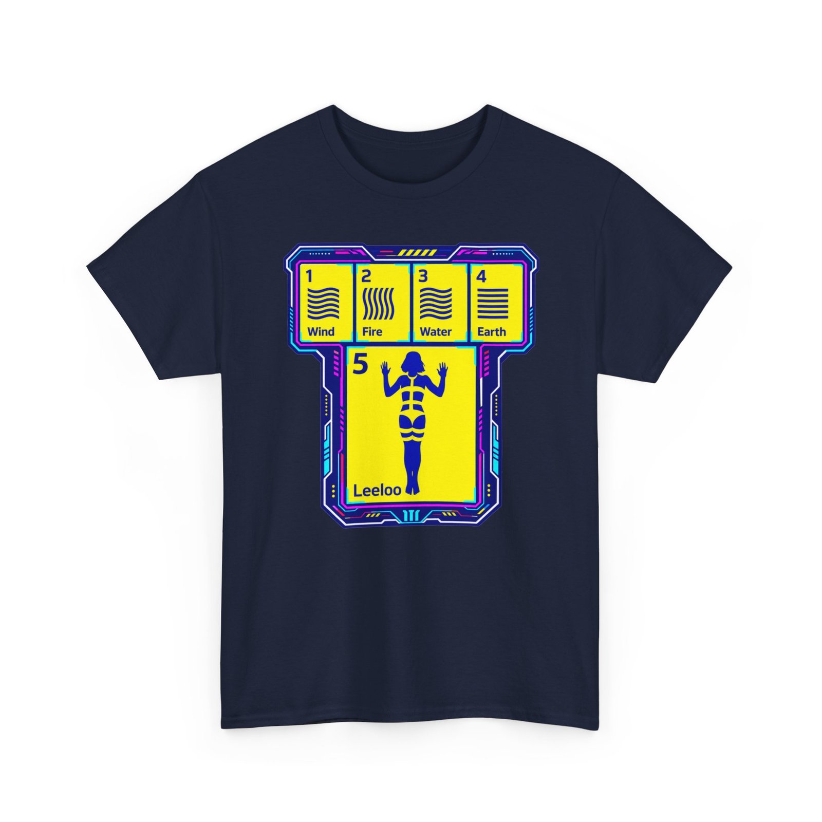 Fifth Element Chart - Unisex T-Shirt – Wind, Water, Fire, Earth... and Leeloo - Image 18