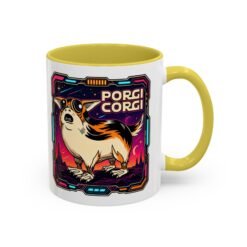 Porgi Corgi Color Accent Mug – Sip with Galactic Cuteness - Image 23