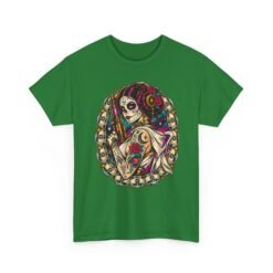 Tattooed Sugar Skull Princess - Unisex T-Shirt – Floral Cosmic Rebel - Tattoo Art - Image 13