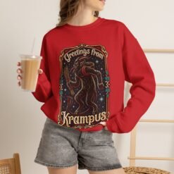 Greetings From Krampus - Unisex Sweatshirt – Cozy with a Side of Creepy - Image 4