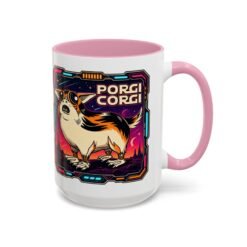 Porgi Corgi Color Accent Mug – Sip with Galactic Cuteness - Image 41