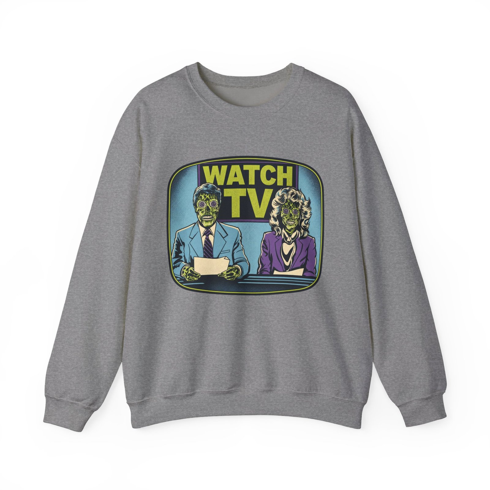 Watch TV - Unisex Sweatshirt – They Live, Alien News - Retro Sci-Fi - Dystopian - Image 17