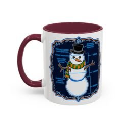 Snowman Anatomy - Color Accent Mug – Funny Christmas - Science Coffee Mug - Image 14