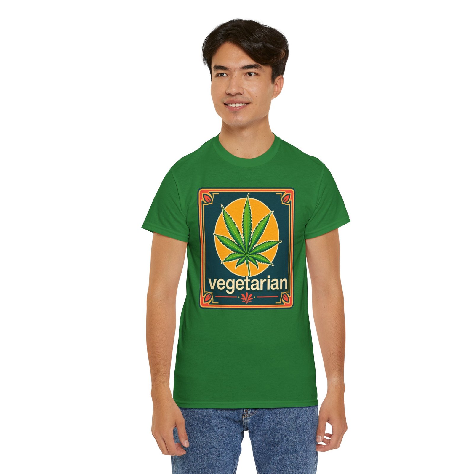 Vegetarian - Unisex T-Shirt – Funny Marijuana Leaf - Cannabis Lovers - Image 7