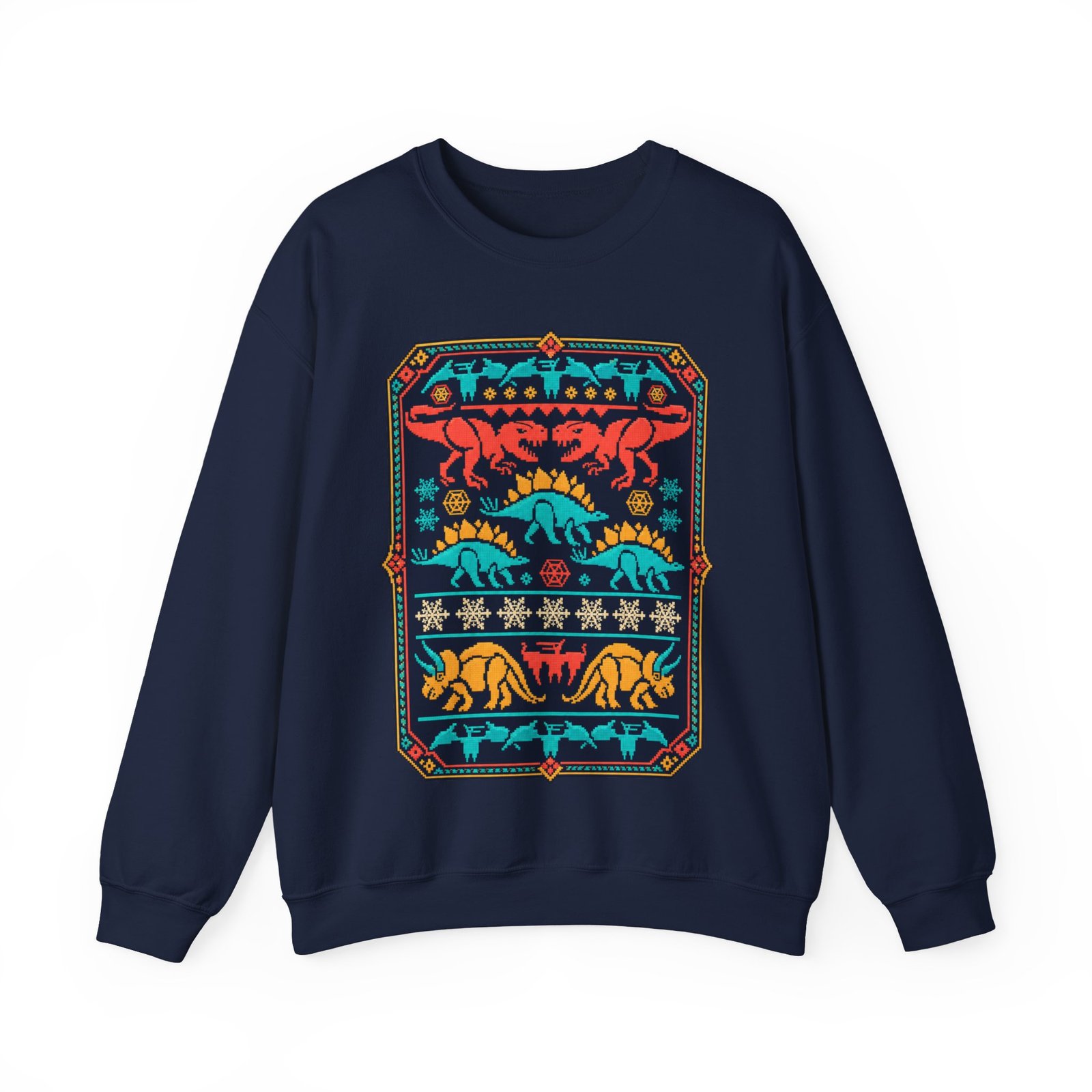 Dino-Mite Christmas - Unisex Sweatshirt – Funny Dinosaur - Ugly Christmas Sweater - Image 14