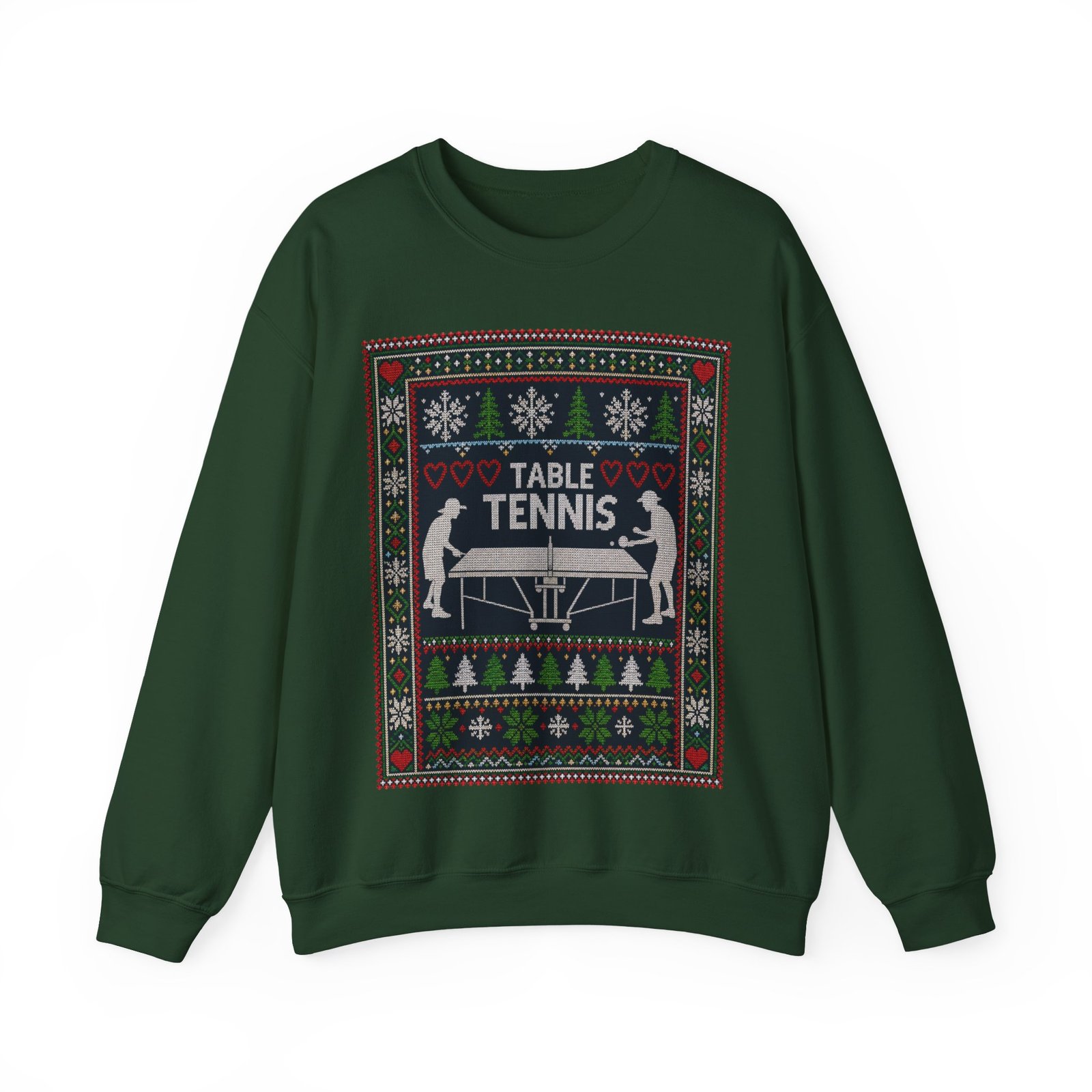 Table Tennis Ugly Christmas Sweatshirt – Serve Up the Holiday Spirit - Image 13