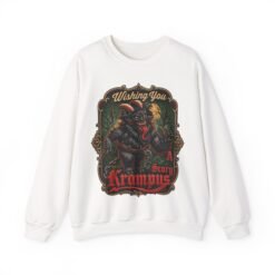 Wishing You a Scary Krampus - Unisex Sweatshirt – Dark Christmas Horror - Image 12