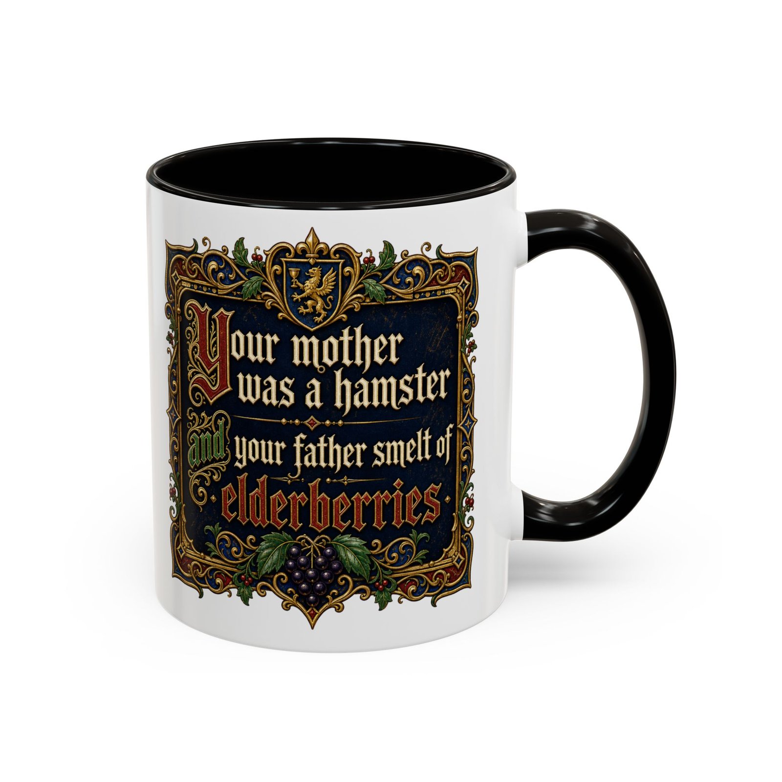 Your Mother Was a Hamster - Color Accent Mug – Monty Python Holy Grail Humor - Image 2
