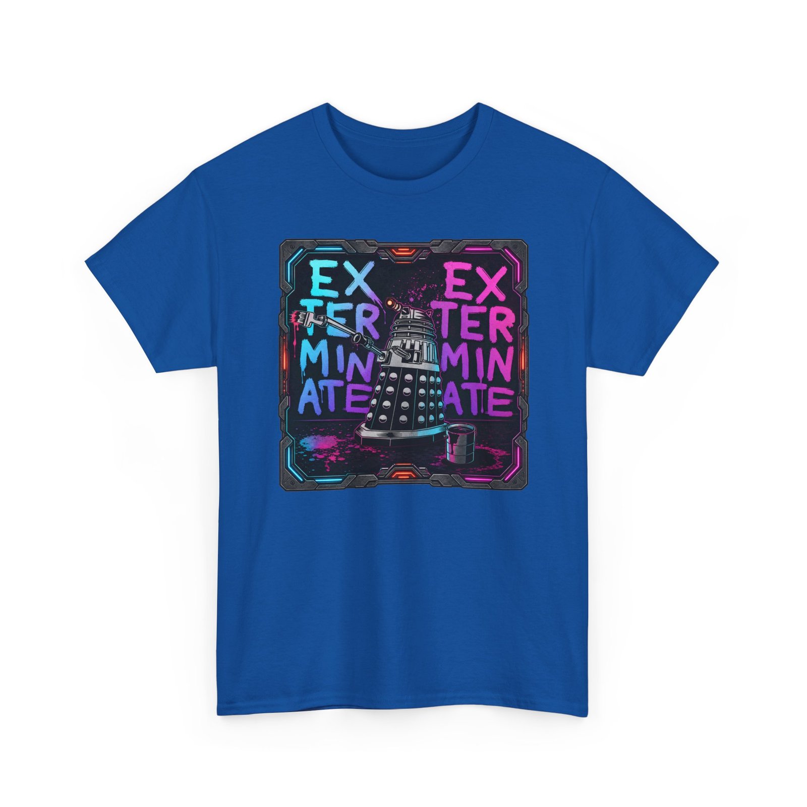 Exterminate! - Unisex T-Shirt – Retro Sci-Fi - Robot Graffiti Art - Image 8