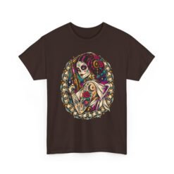 Tattooed Sugar Skull Princess - Unisex T-Shirt – Floral Cosmic Rebel - Tattoo Art - Image 11