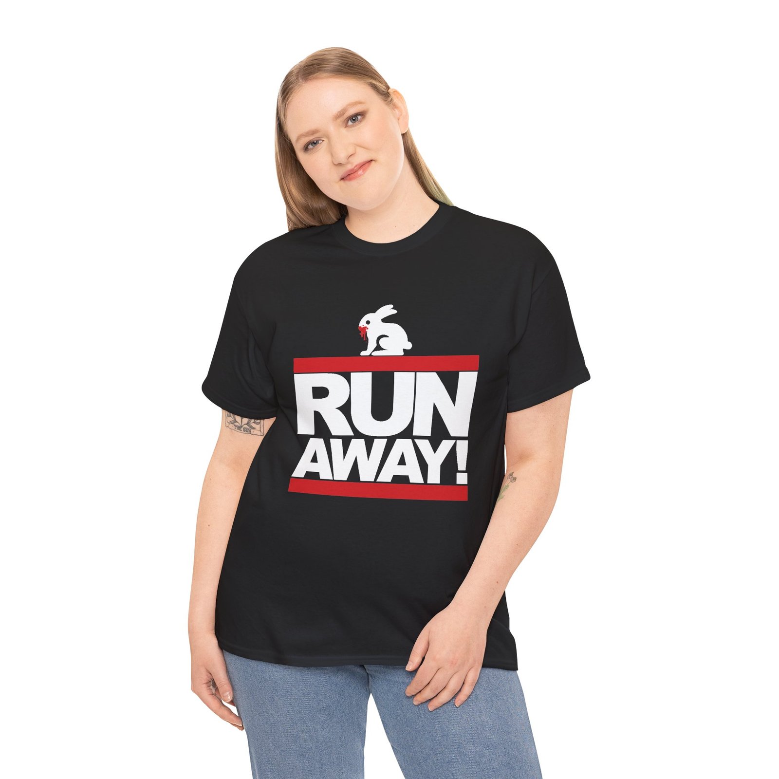 Run Away Rabbit - Unisex T-Shirt – Monty Python - Killer Rabbit - Retro Hip-Hop Style - Image 3
