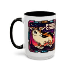 Porgi Corgi Color Accent Mug – Sip with Galactic Cuteness - Image 26