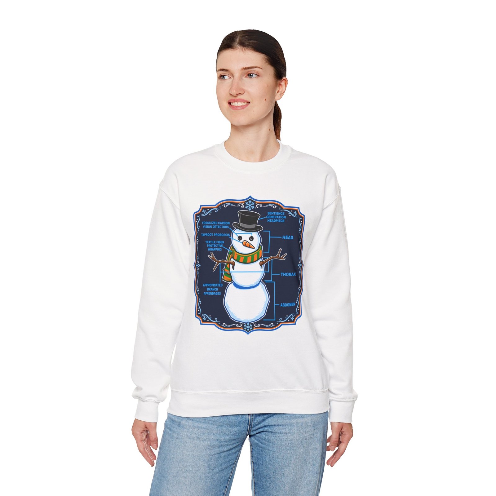 Snowman Anatomy - Unisex Sweatshirt – Funny Christmas - Science Diagram - Image 8