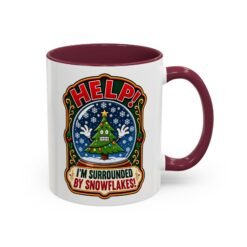 Help! I'm Surrounded By Snowflakes - Color Accent Mug – Funny Sarcastic Christmas - Image 11
