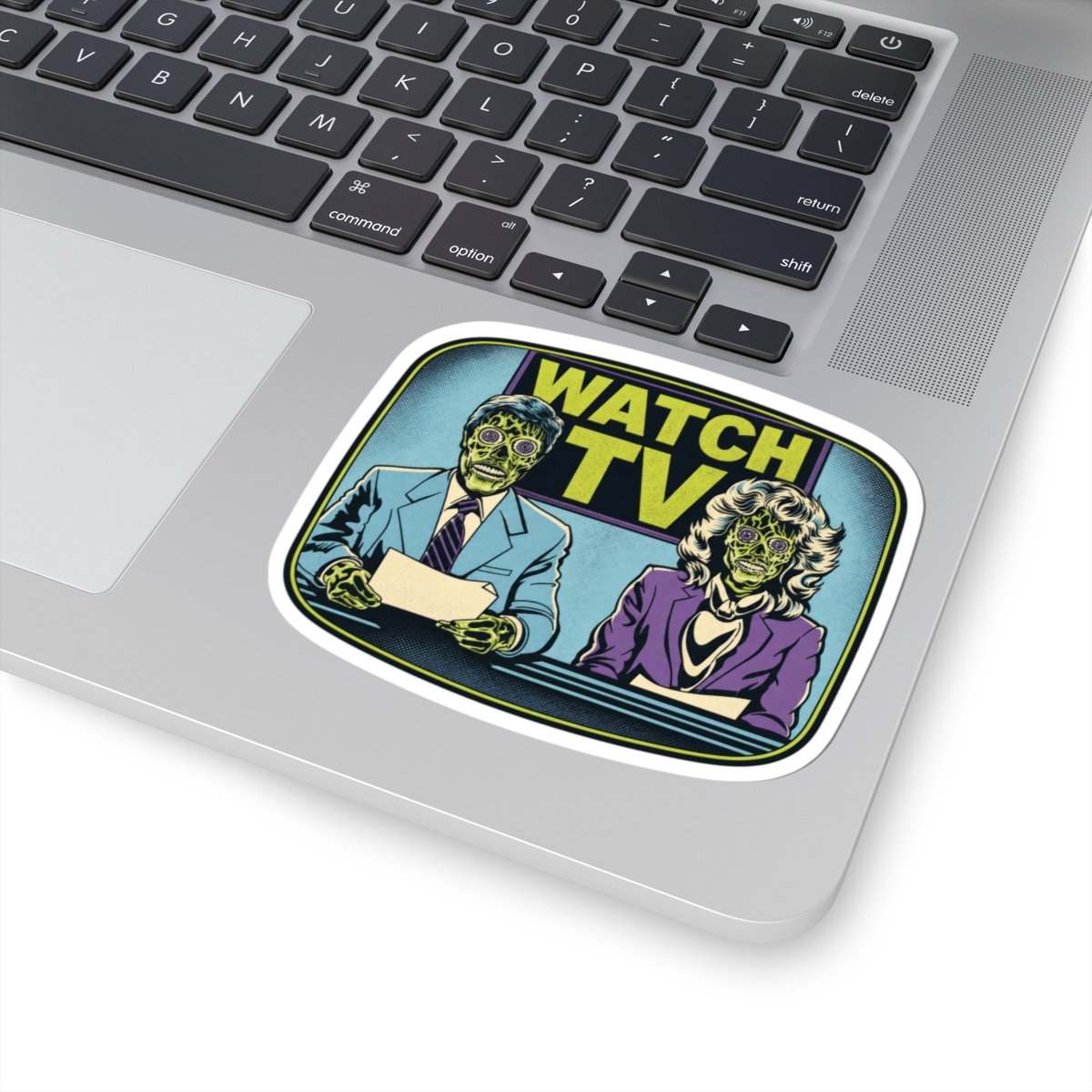 Watch TV - Indoor Sticker – They Live, Alien News - Retro Sci-Fi - Dystopian Decal - Image 20