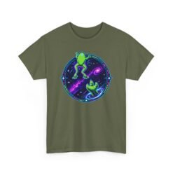 Reach for the Froggy - Unisex T-Shirt – Cute Green Space Creature - Floating Frog - Image 12