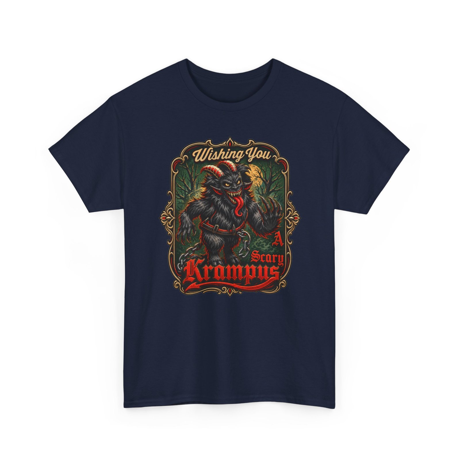 Wishing You a Scary Krampus - Unisex T-Shirt – Dark Christmas Horror - Image 27