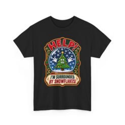 Help! I'm Surrounded By Snowflakes - Unisex T-Shirt – Funny Sarcastic Christmas - Image 11