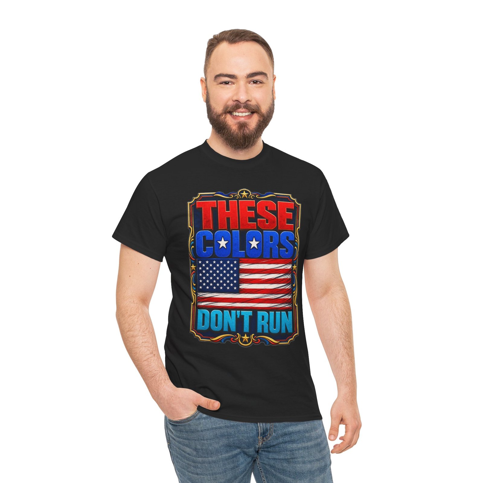 These Colors Don't Run - Unisex T-Shirt – Patriotic -American Flag - Image 8