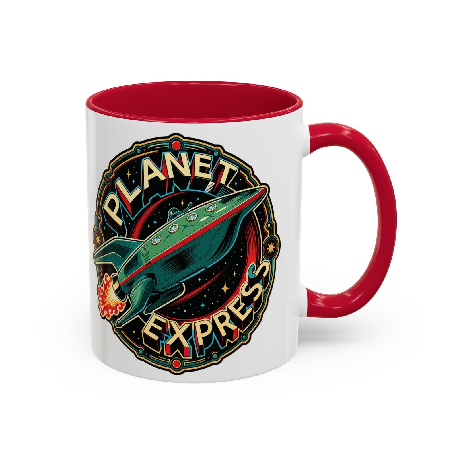 Planet Express - Color Accent Mug – Futurama Inspired Sci-Fi - Image 2