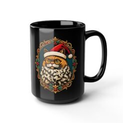 Santa Claws – Black Mug – Meowy and Bright - Image 10