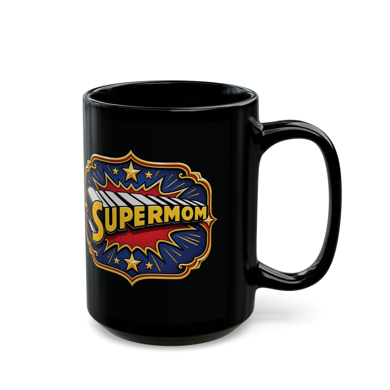Supermom - Black Mug – Funny Superhero Mom - Mother’s Day Gift - Image 5