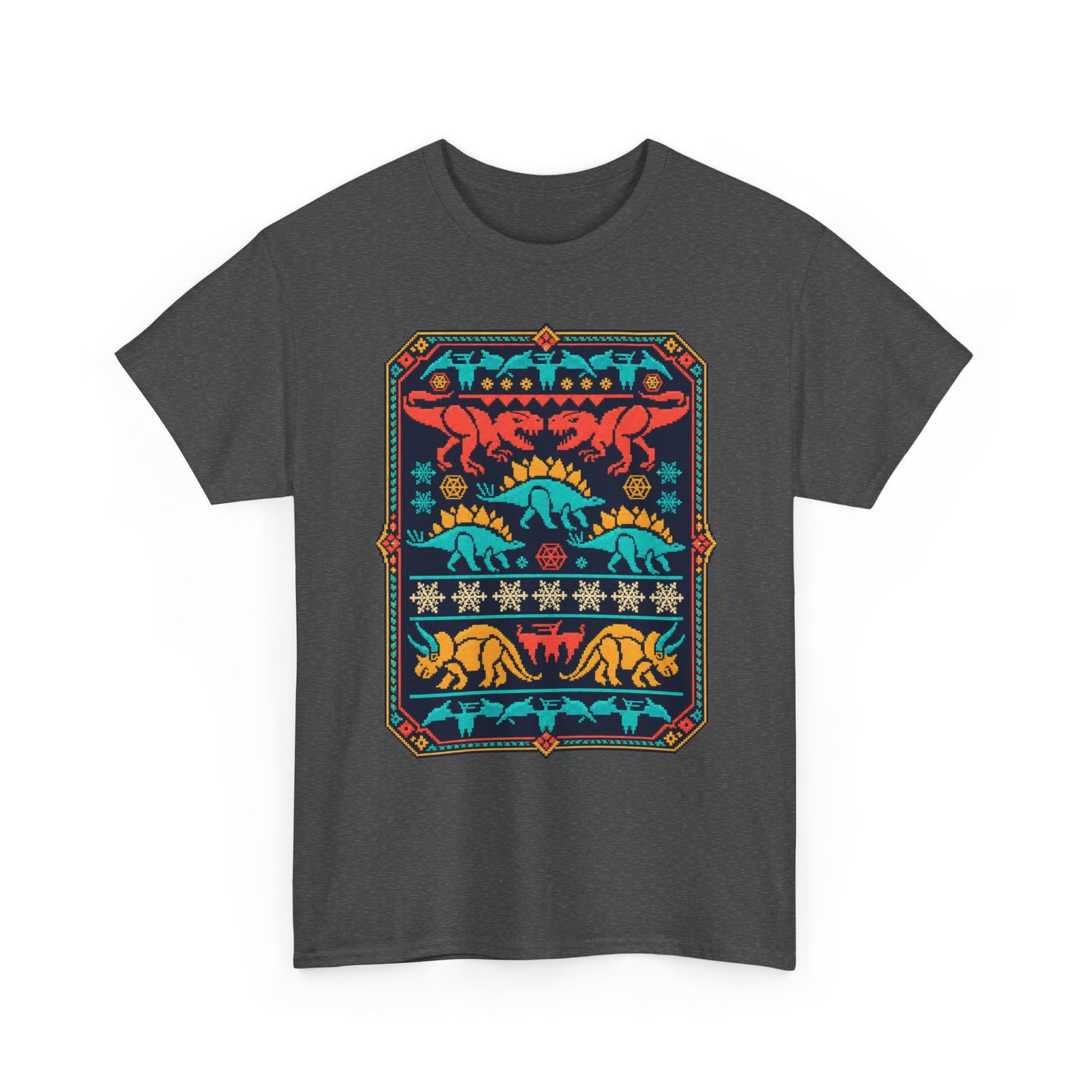 Dino-Mite Christmas - Unisex T-Shirt – Funny Dinosaur - Ugly Christmas Sweater - Image 15
