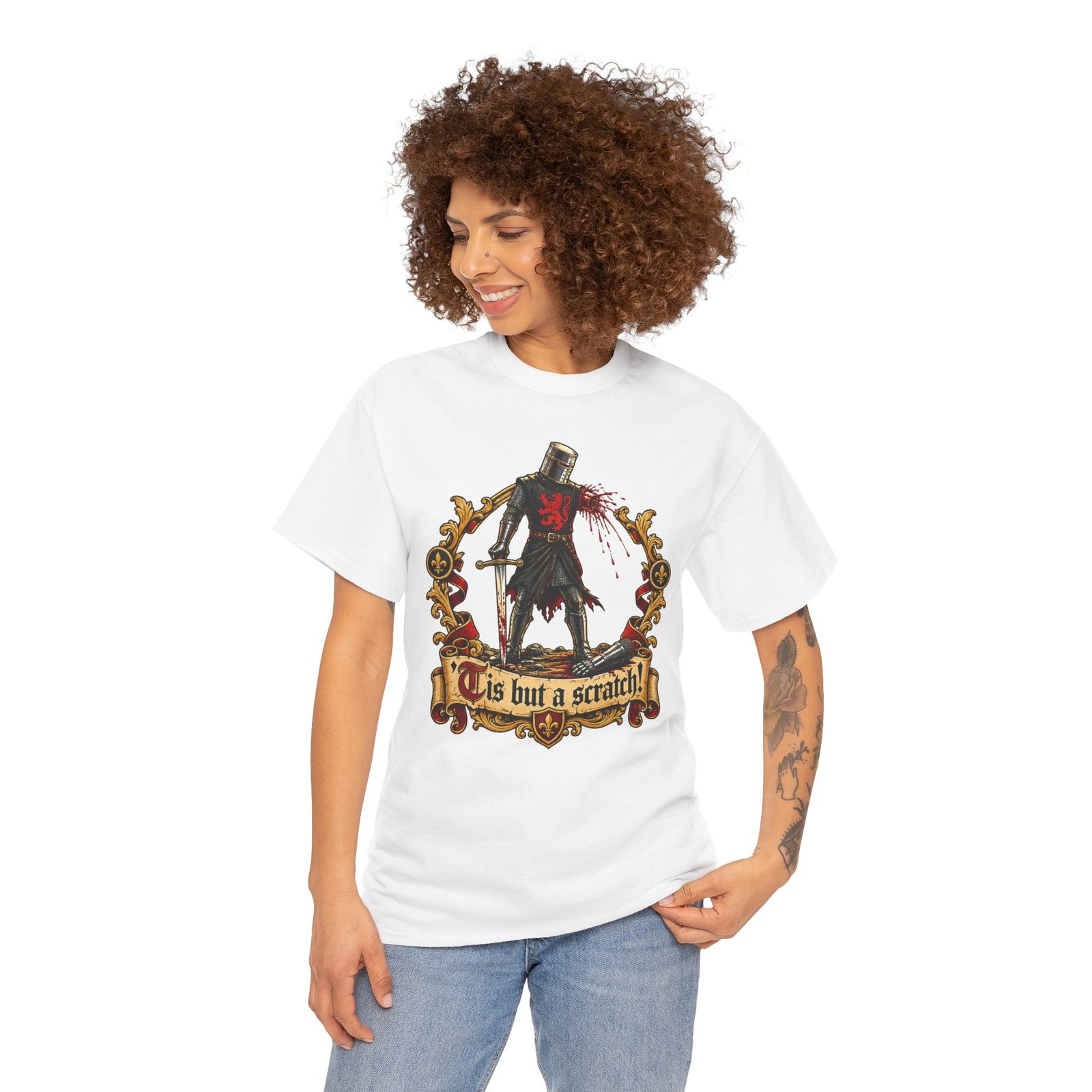 'Tis But A Scratch - Unisex T-Shirt – Funny Monty Python and the Holy Grail - Black Knight - Image 5