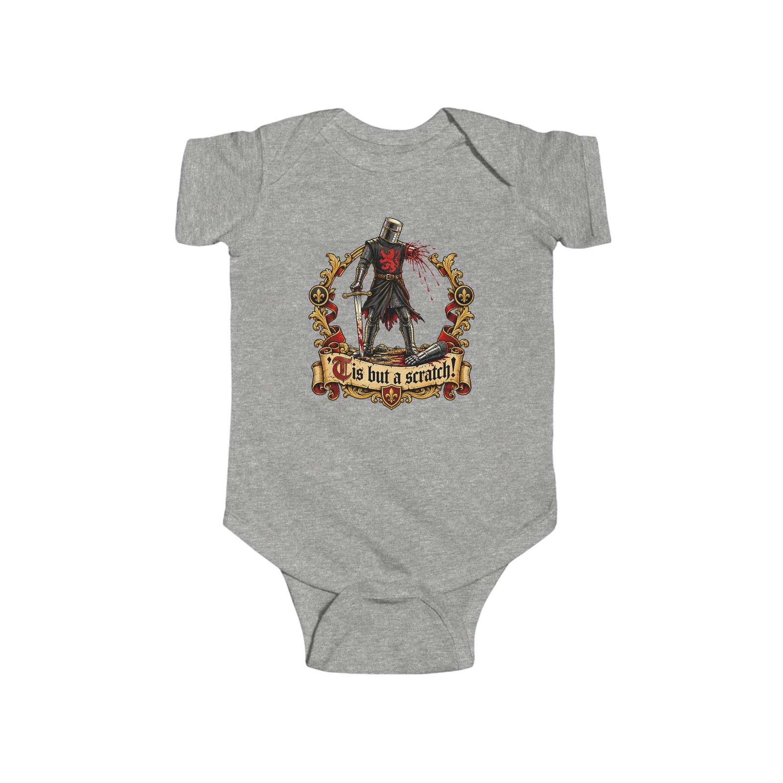 'Tis But A Scratch Baby - One Piece Bodysuit – Funny Monty Python - Holy Grail - Image 4