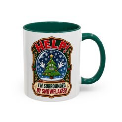 Alternative view of Help! I'm Surrounded By Snowflakes - Color Accent Mug – Funny Sarcastic Christmas