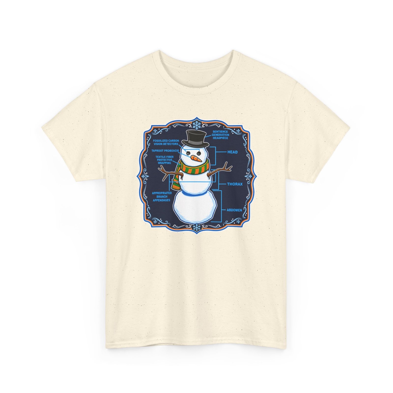 Snowman Anatomy - Unisex T-Shirt – Funny Christmas - Winter Science Diagram Tee - Image 13