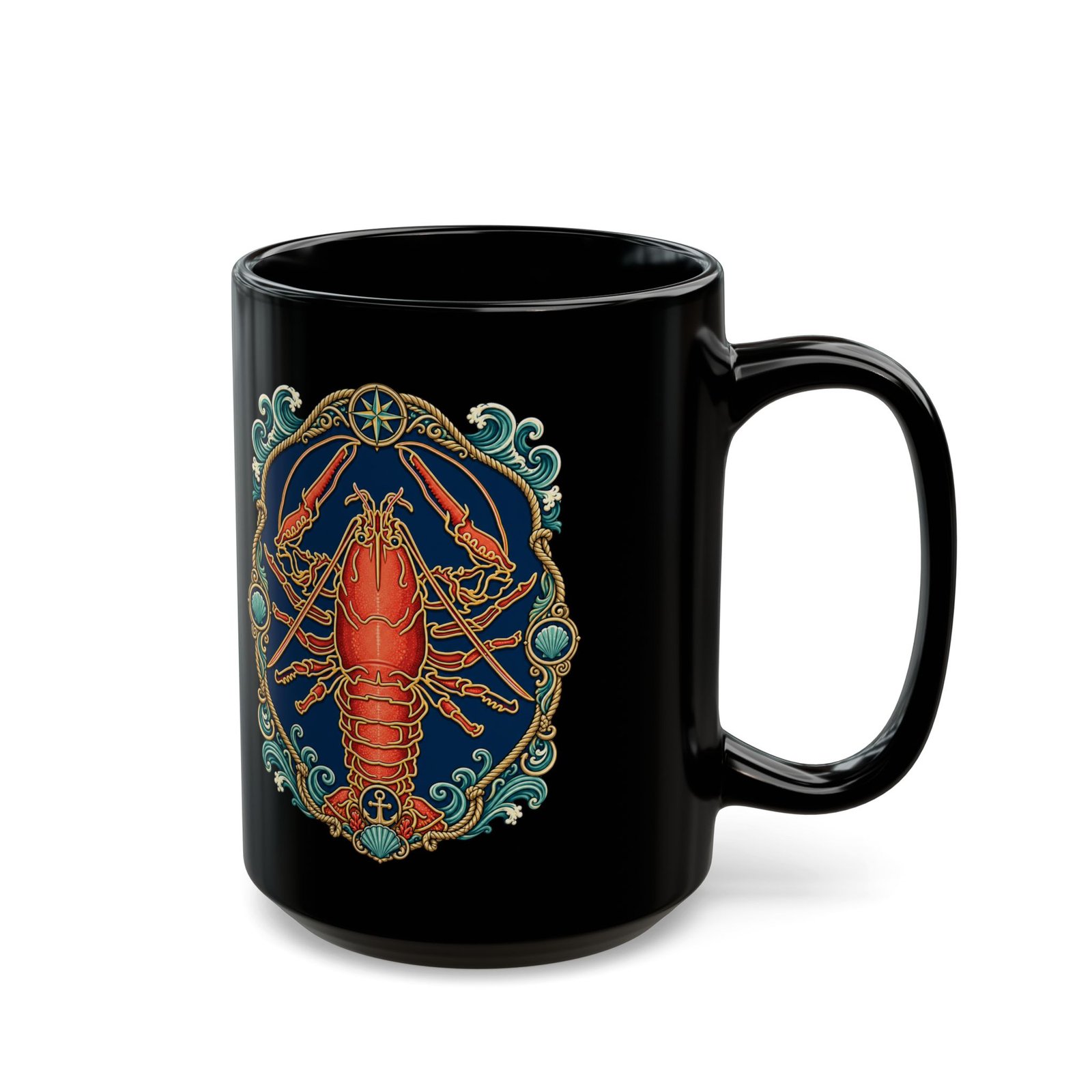 Lobster - Black Mug – Sip with Coastal Cool - Image 5