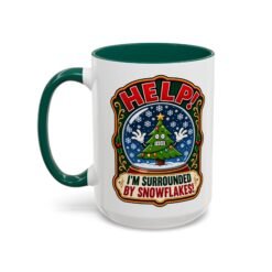 Help! I'm Surrounded By Snowflakes - Color Accent Mug – Funny Sarcastic Christmas - Image 22