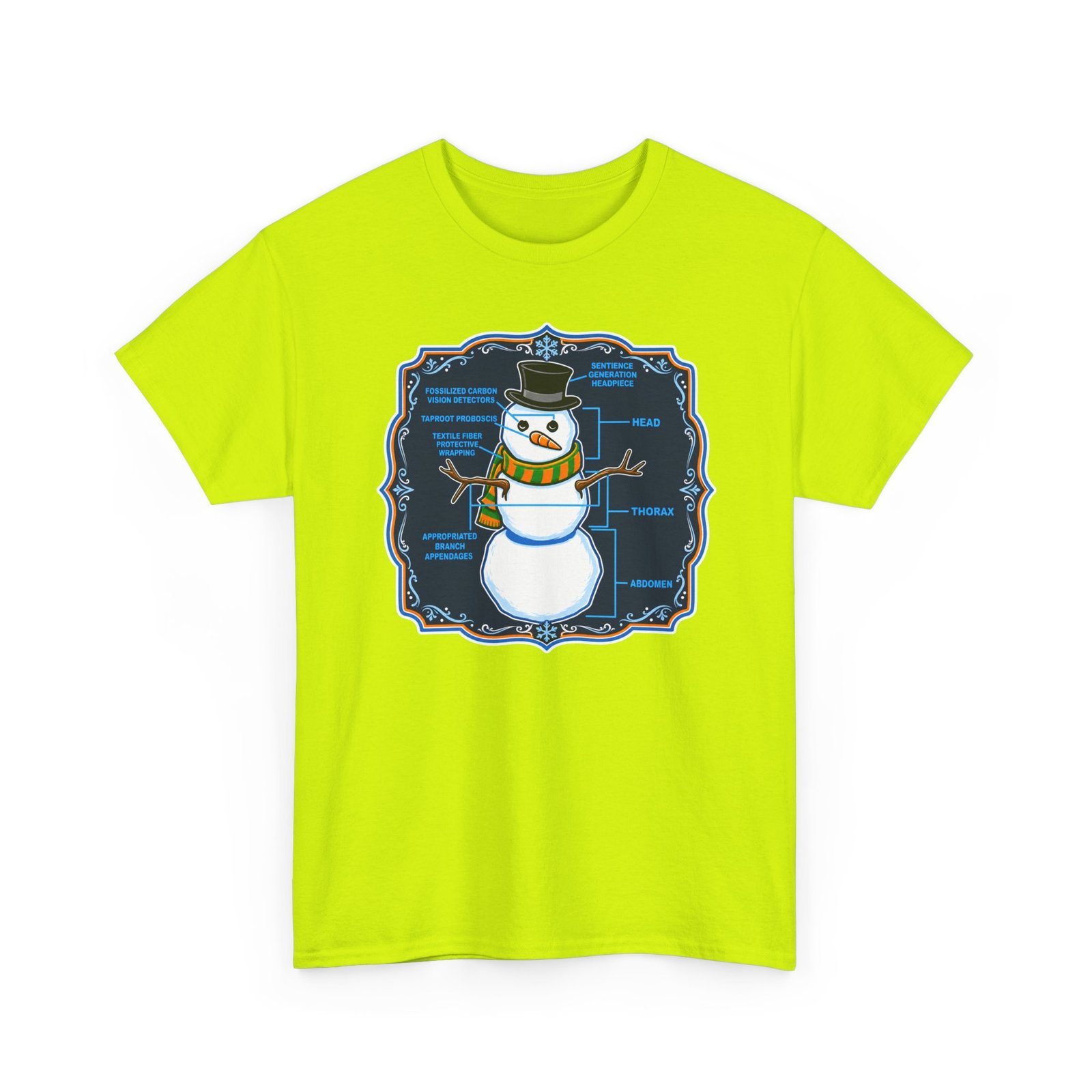 Snowman Anatomy - Unisex T-Shirt – Funny Christmas - Winter Science Diagram Tee - Image 18