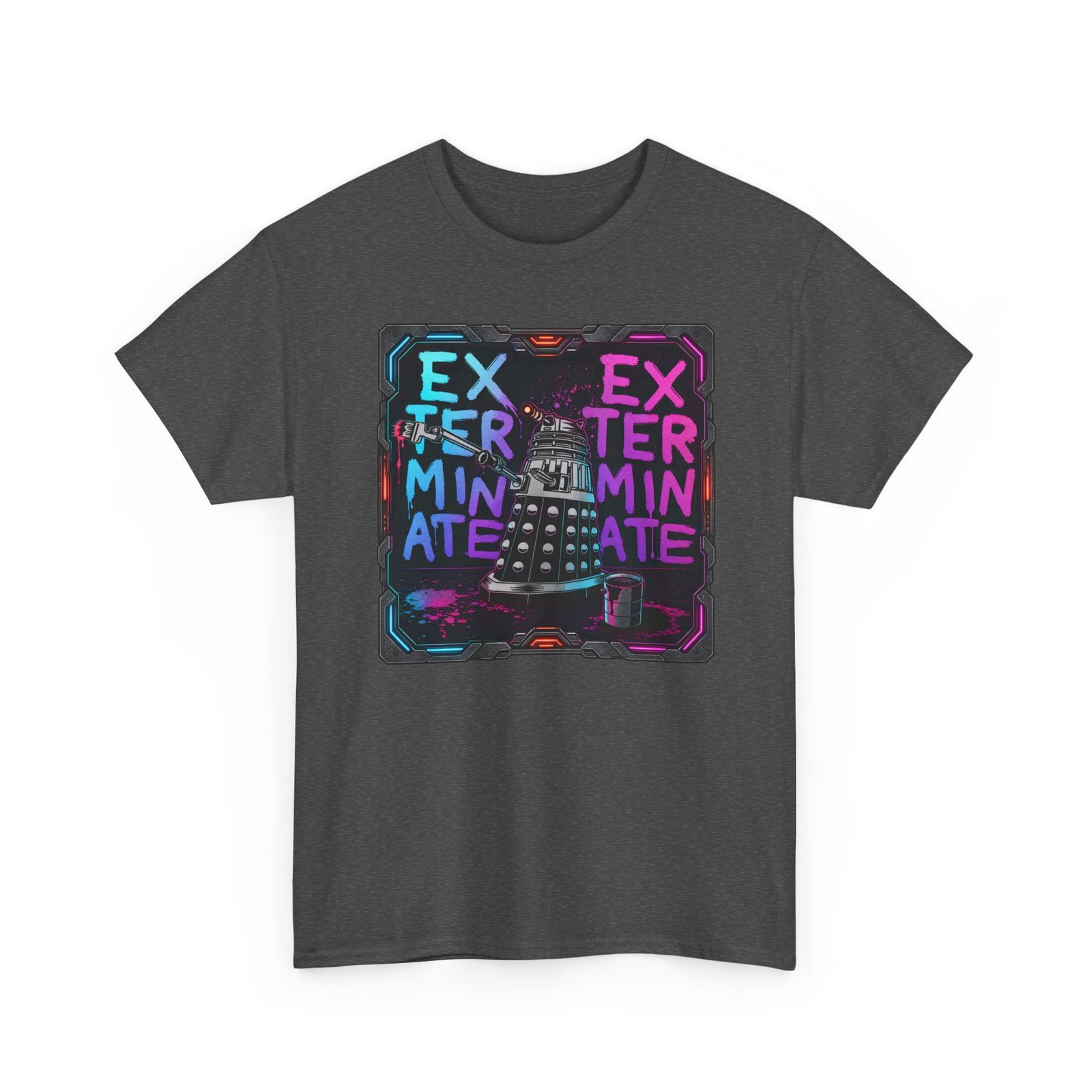 Exterminate! - Unisex T-Shirt – Retro Sci-Fi - Robot Graffiti Art - Image 7
