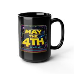 May the 4th Be With You – Black Ceramic Mug – Funny Sci-Fi Calendar - Image 8