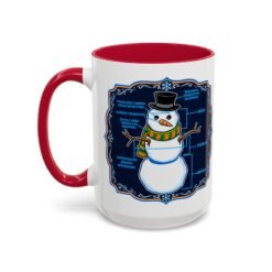 Snowman Anatomy - Color Accent Mug – Funny Christmas - Science Coffee Mug - Image 34