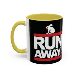 Run Away! Killer Rabbit – Color Accent Mug – Monty Python – Retro Hip-Hop Style - Image 10
