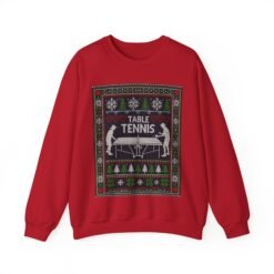 Table Tennis Ugly Christmas Sweatshirt – Serve Up the Holiday Spirit - Image 21