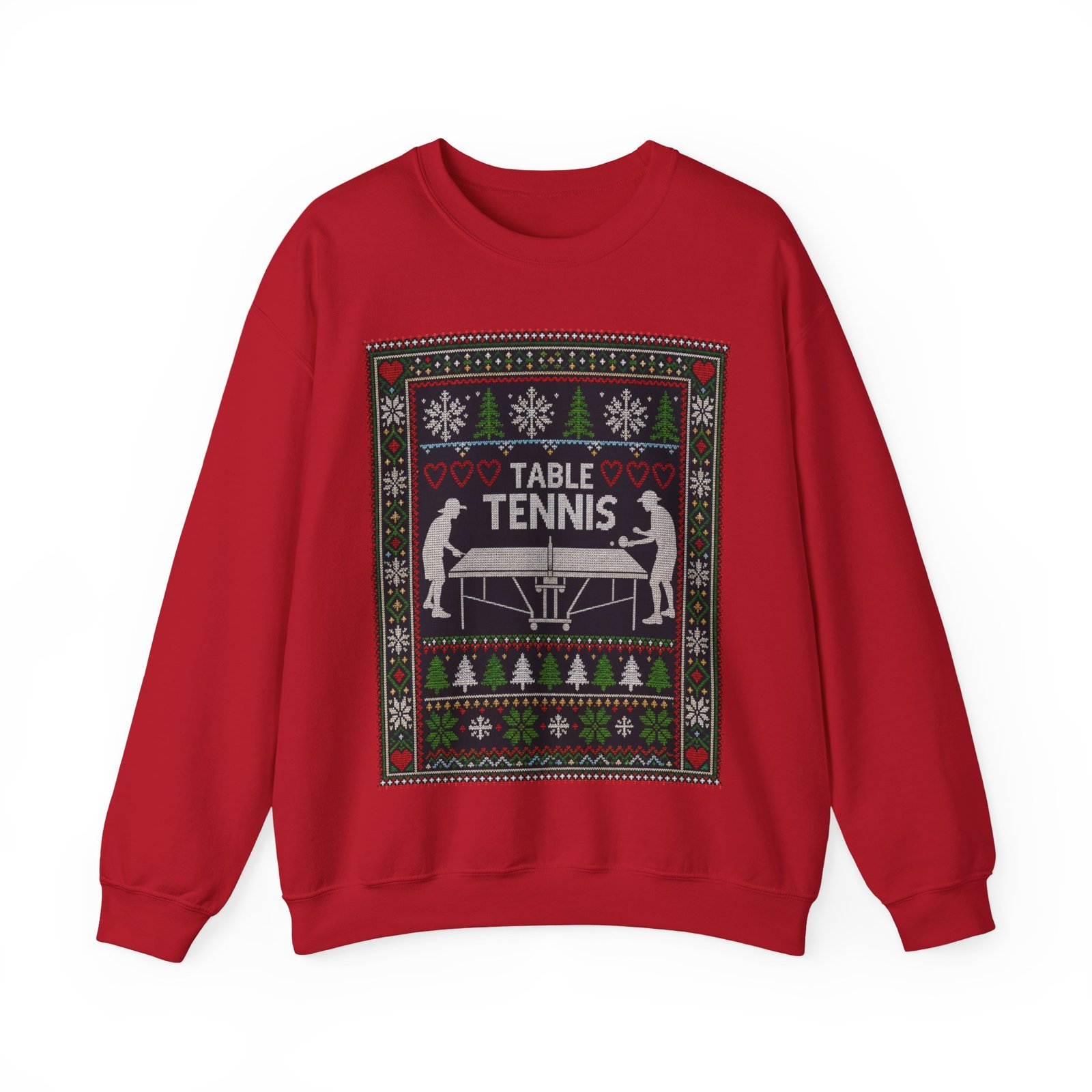 Table Tennis Ugly Christmas Sweatshirt – Serve Up the Holiday Spirit - Image 21