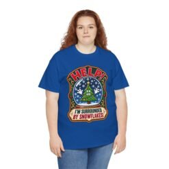 Help! I'm Surrounded By Snowflakes - Unisex T-Shirt – Funny Sarcastic Christmas - Image 5
