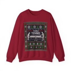Table Tennis Ugly Christmas Sweatshirt – Serve Up the Holiday Spirit - Image 23