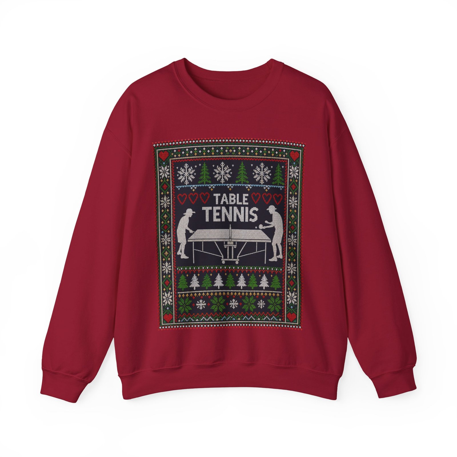 Table Tennis Ugly Christmas Sweatshirt – Serve Up the Holiday Spirit - Image 23