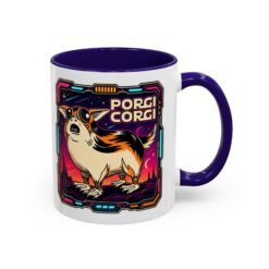 Porgi Corgi Color Accent Mug – Sip with Galactic Cuteness - Image 3